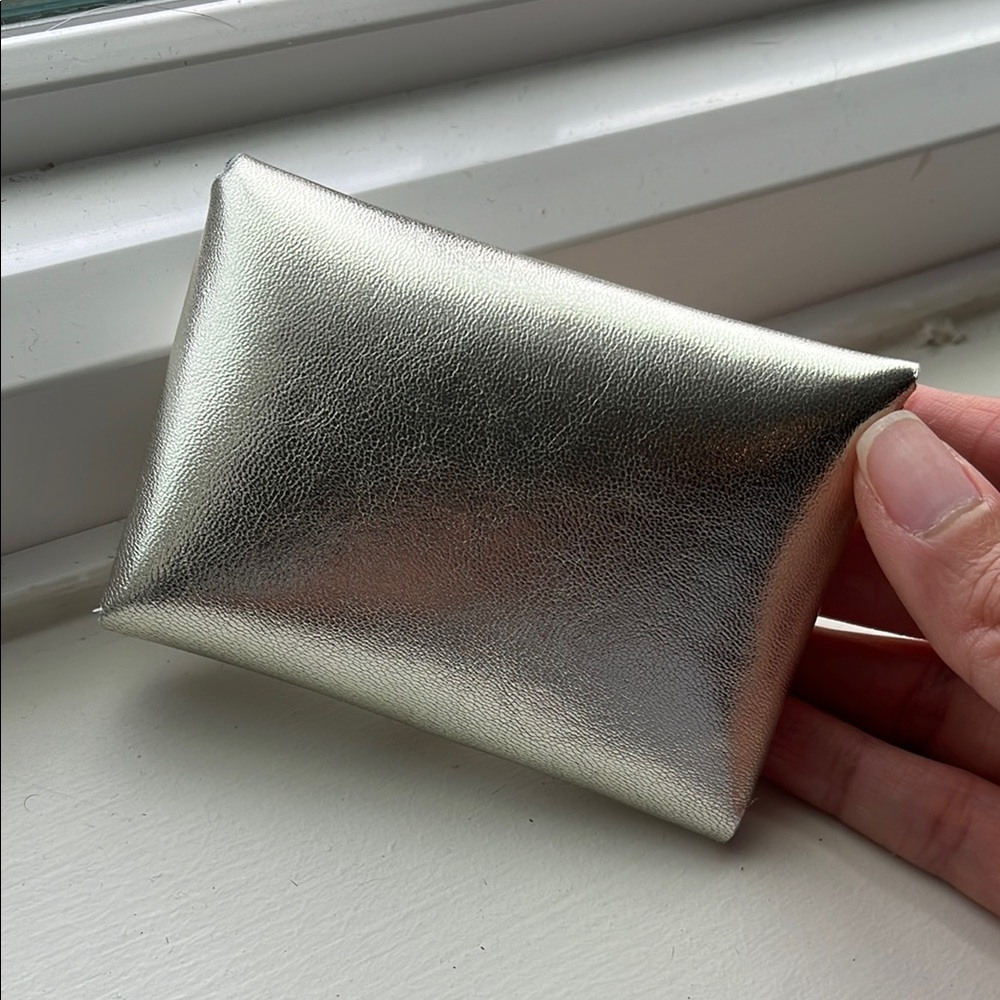 One of a kind Black and Silver Metallic Wallets